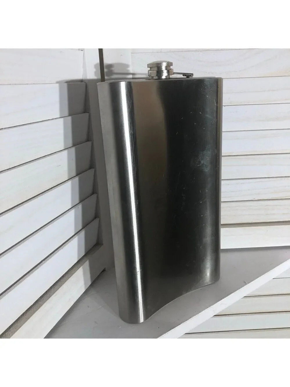 Vintage Stainless Steel Flask Liquor Hip Pocket Silver